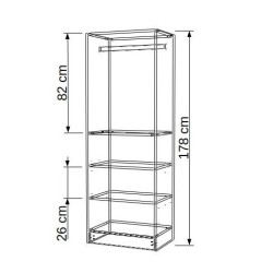 Gökberk Gb-6500M 2 Kapaklı Elbise Dolabı Gardırop %100 Mdf