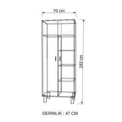 Gökberk Gb-6600M 2 Kapaklı Elbise Dolabı Gardırop %100 MDF