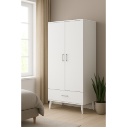 Gökberk Gb-6700M 2 Kapaklı 1 Çekmeceli Elbise Dolabı Gardırop %100 MDF