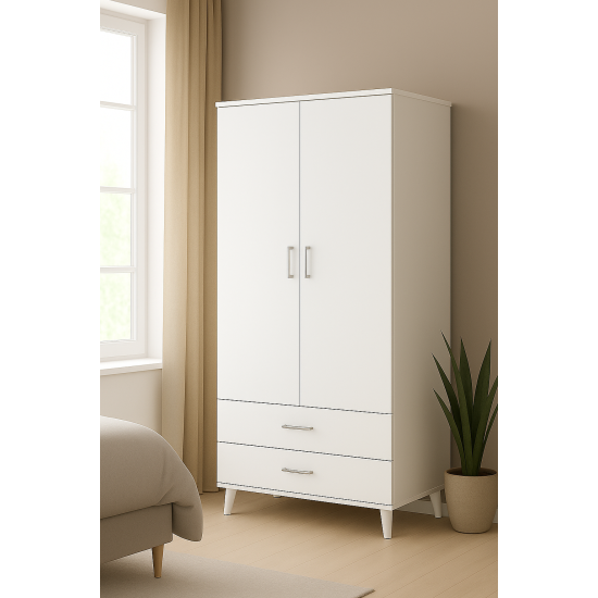 Gökberk Gb-6800S 2 Kapaklı 2 Çekmeceli Elbise Dolabı Gardırop